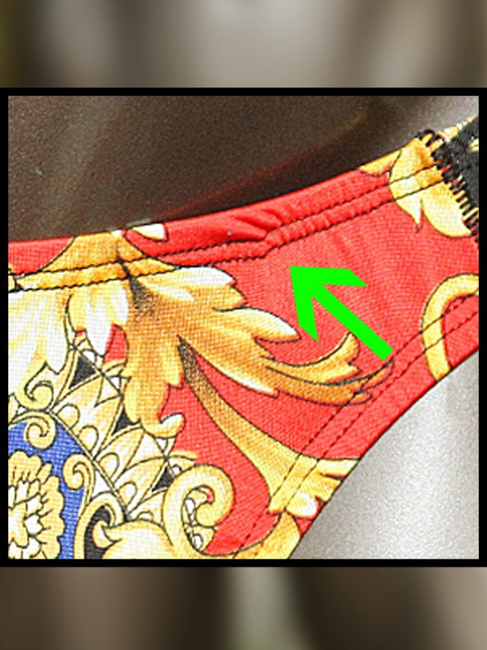 Mens SALE Flaw on Orange Ornate Print 1 1/4 sides Thong Handmade - Picture 2 of 6